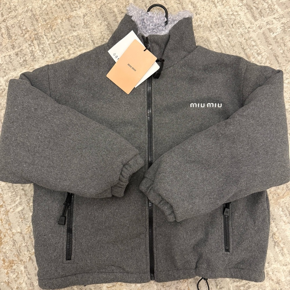 Miu Miu Charcoal Gray Outerwear